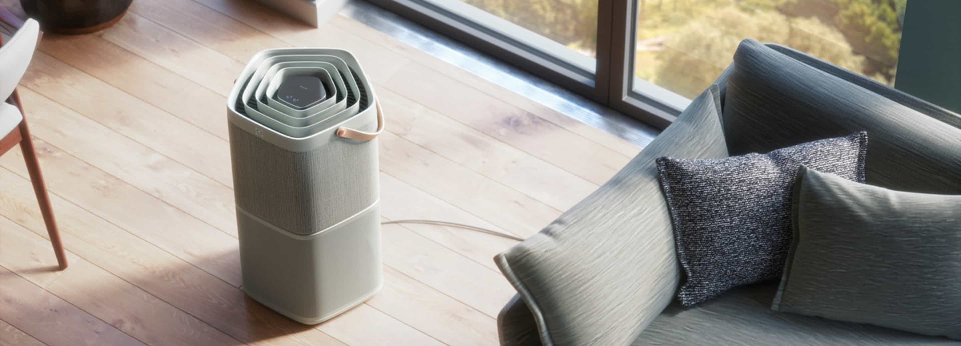 Purificateur d’air dans le salon